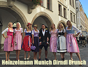 „Heinzelmann Munich Dirndl Brunch“ am 09.09.2015 im Restaurant „Boettner“ in München : Marcus Heinzelmann präsentiert eigens mit Schatzi designtes Couture-Dirndl - für den guten Zweck - Ein Teil des Verkaufserlöses geht an Flüchtlinge  (©Foto: Martin Schmitz)